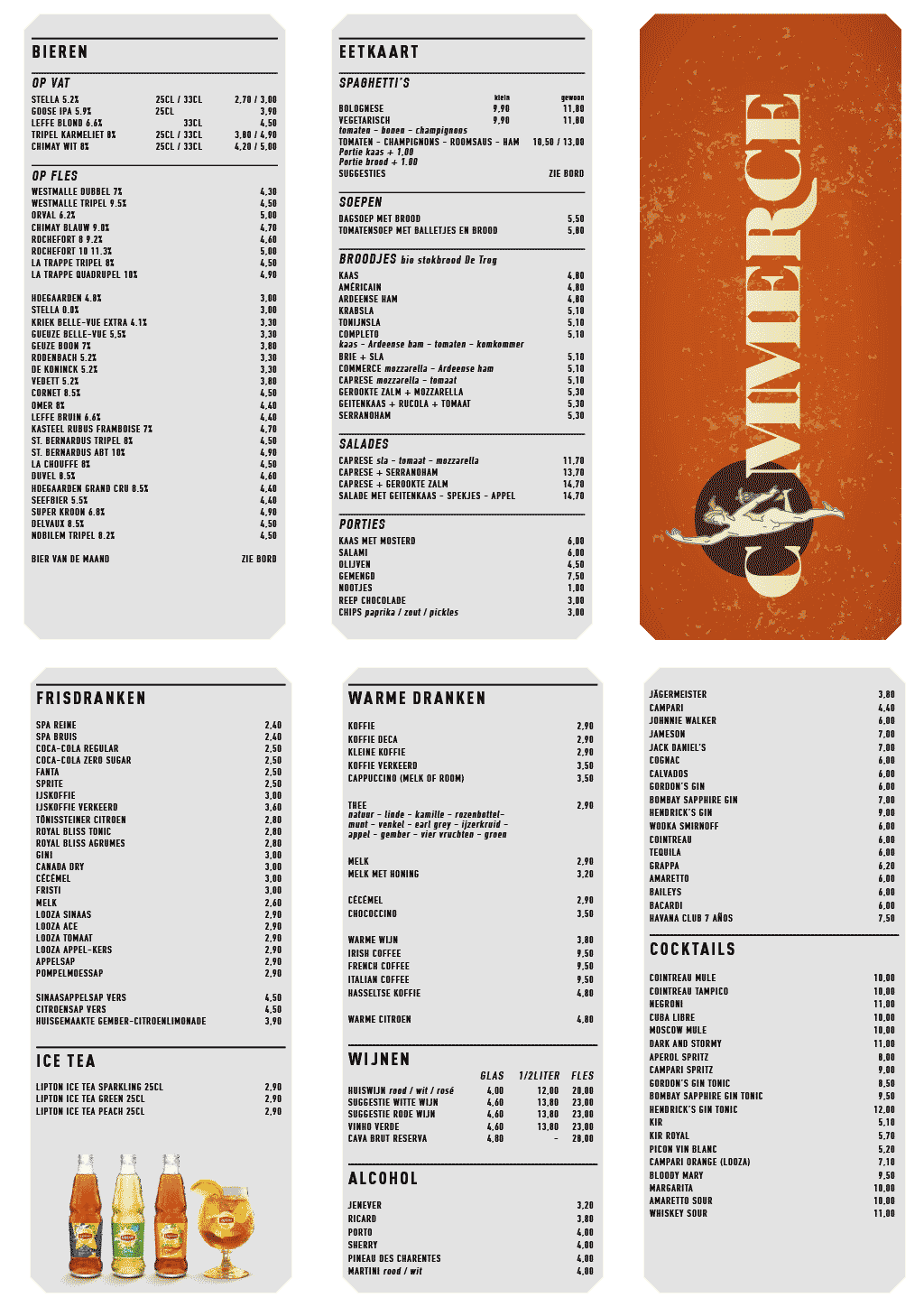 menu kaart